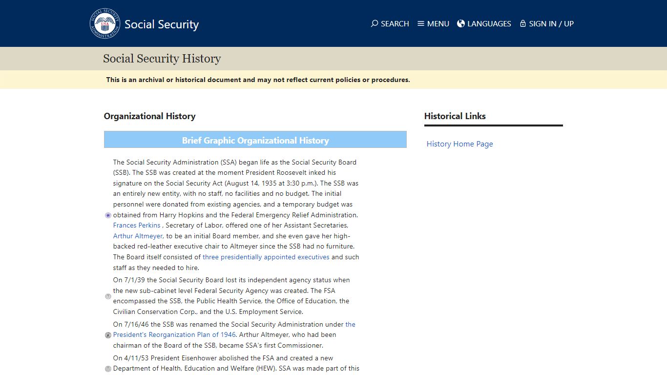 Social Security History