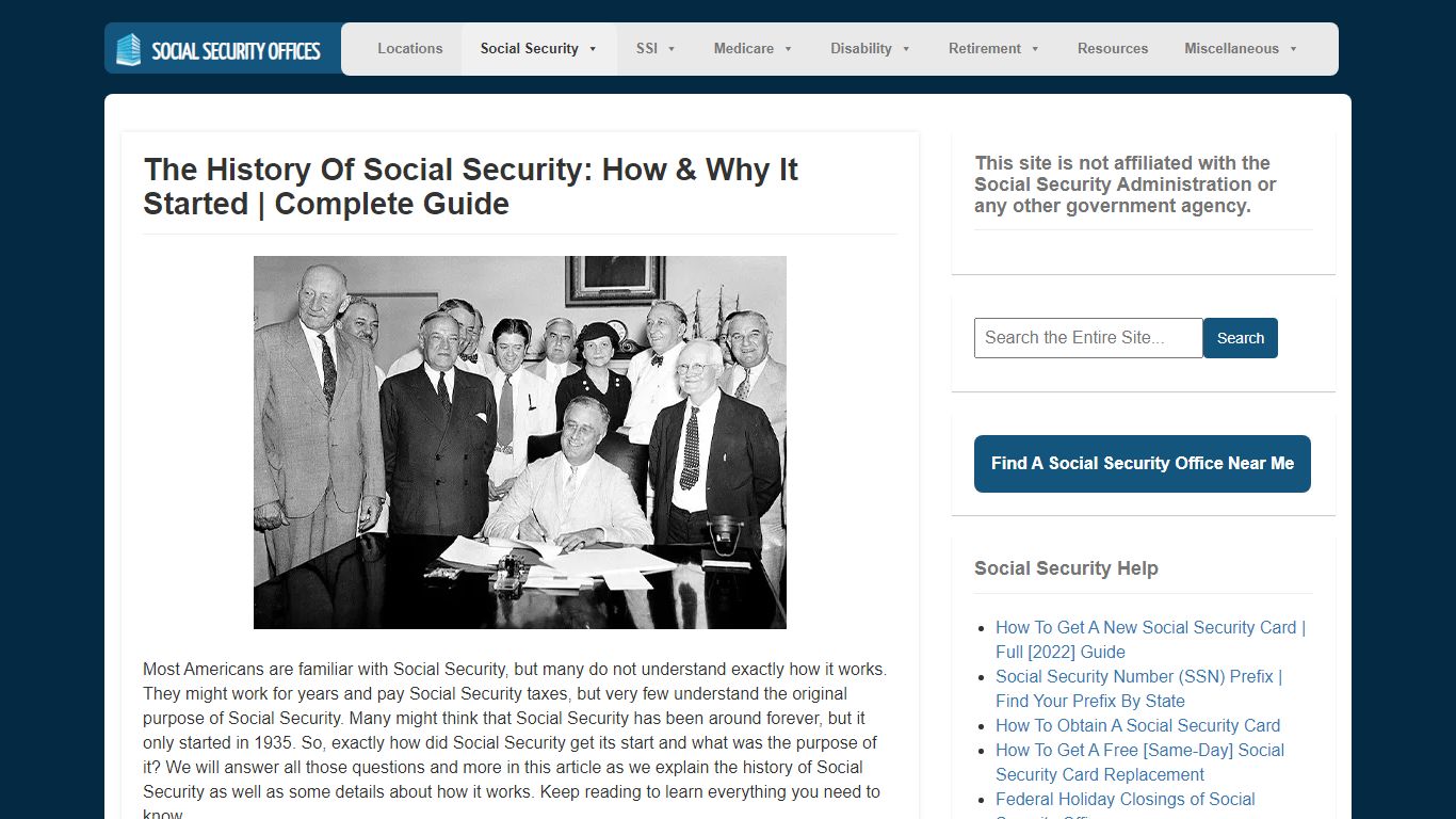 The History of Social Security