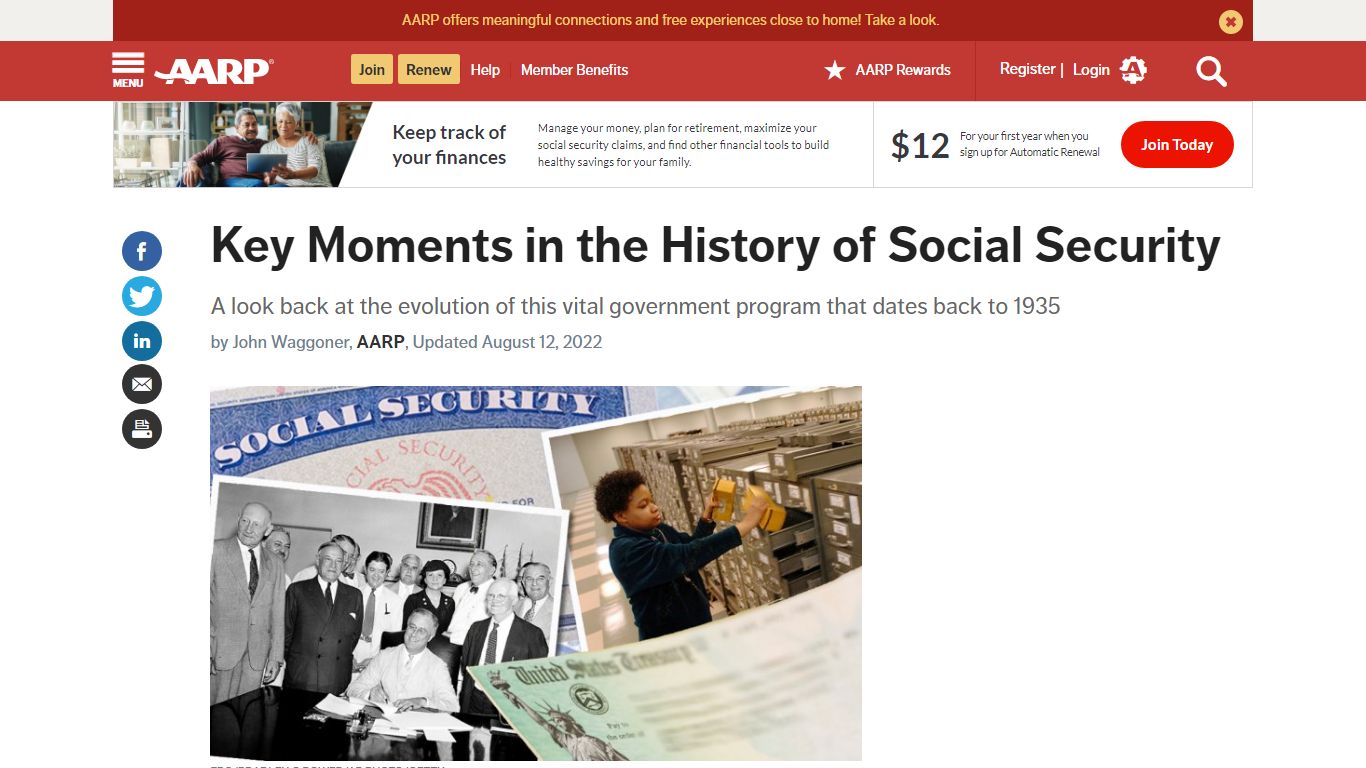 Timeline of Key Events in the History of Social Security - AARP